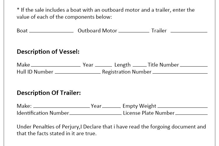 Trailer Bill of Sale Form