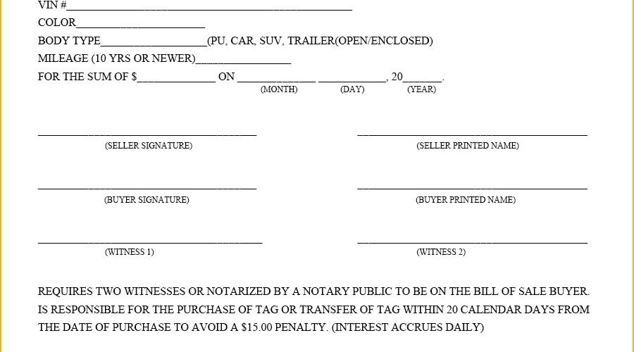 Printable Kentucky Bill of Sale Form